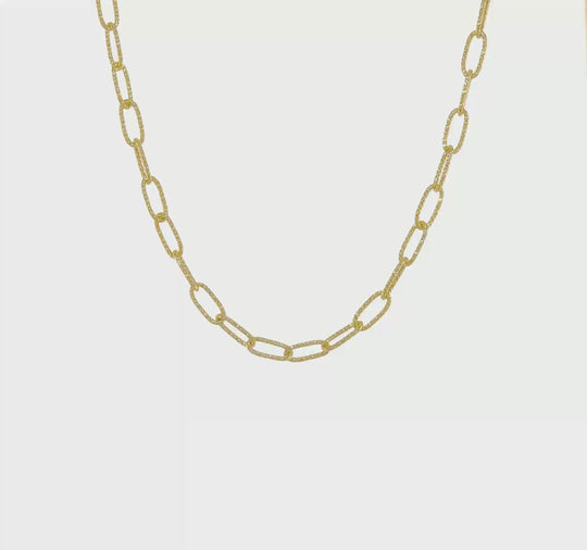 14K Yellow Gold Textured Open Necklace