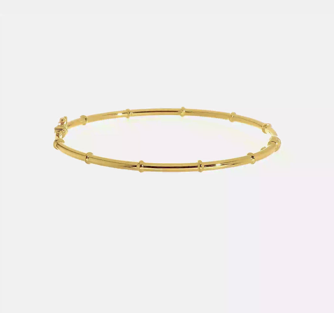 Elegant Hinged Bangle Bracelet 14K Yellow Gold Polished