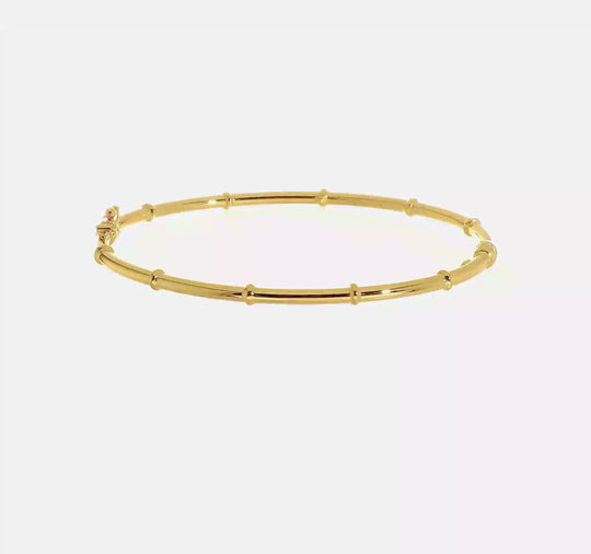 Elegant Hinged Bangle Bracelet 14K Yellow Gold Polished