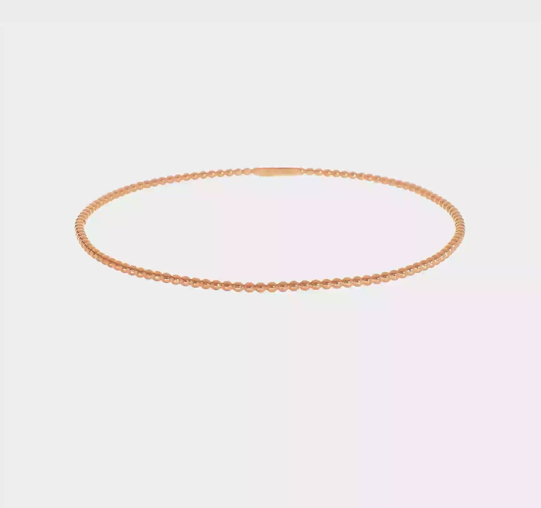 14K Rose Gold Beaded Slider Bracelet