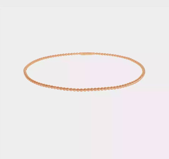 14K Rose Gold Beaded Slider Bracelet