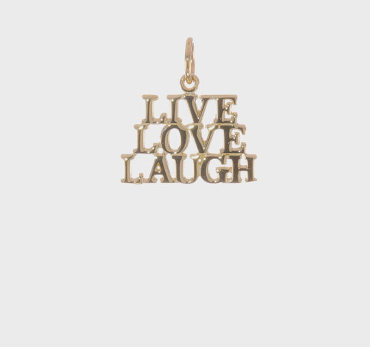 Dije "Live Love Laugh" en Oro Amarillo de 10K