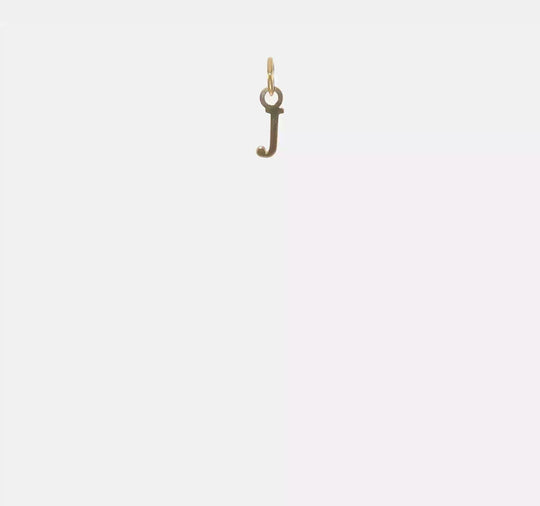 14K Yellow Gold Cut Out Initial “J” Pendant