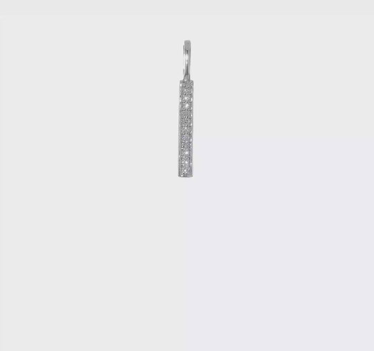 Dije Inicial Letra “l” Minúscula con Diamante en Oro Blanco de 14K