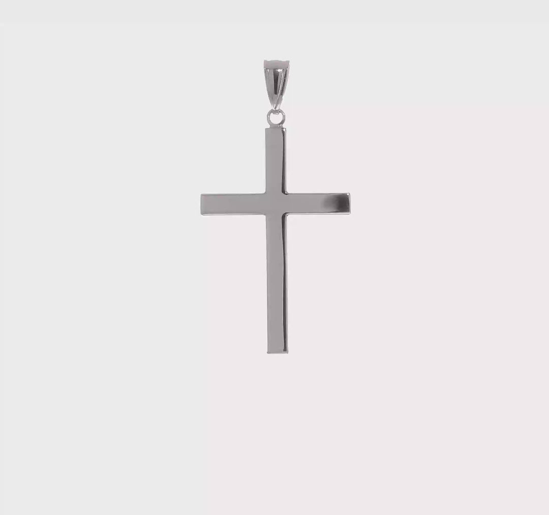 14k White Gold Latin Cross Pendant