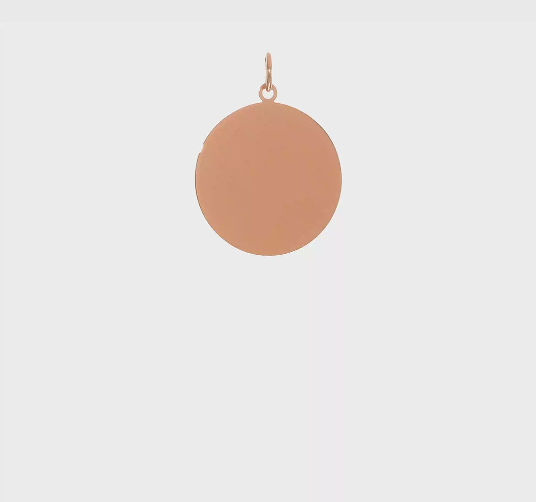 Dije Circular Plano de Oro Rosa de 14k con Grabado Personalizado (.013 Gauge)