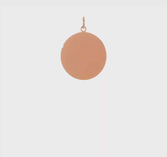 Dije Circular Plano de Oro Rosa de 14k con Grabado Personalizado (.013 Gauge)