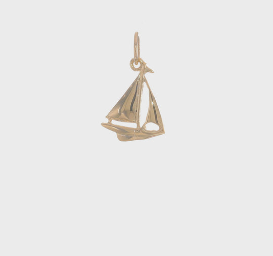 Colgante de Vela en 3D en Oro de 14K