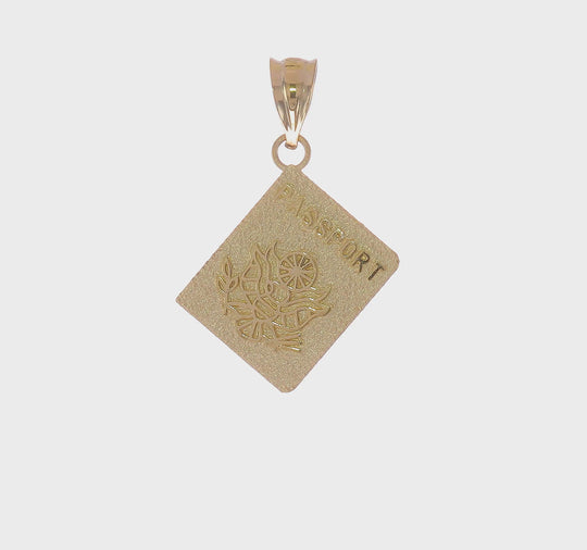 14K Yellow Gold Passport Charm