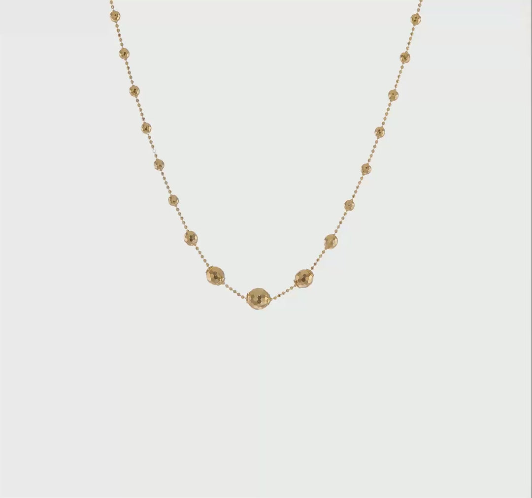 14K Brushed and Polished Basketweave Necklace 17" Inches