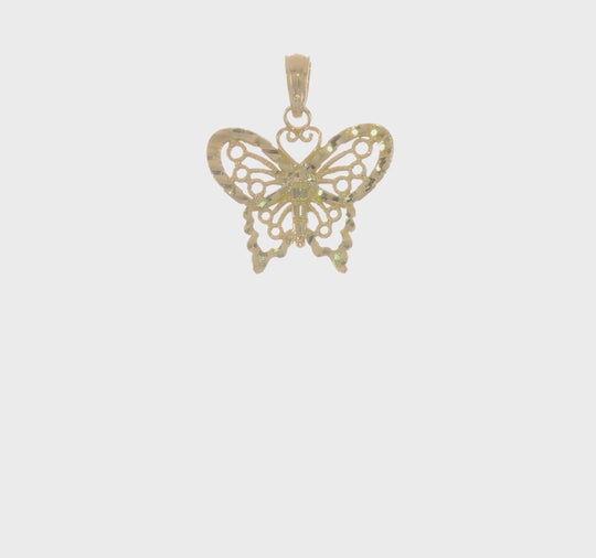 Dije de Mariposa Cortado con Diamante en Oro Amarillo de 10K