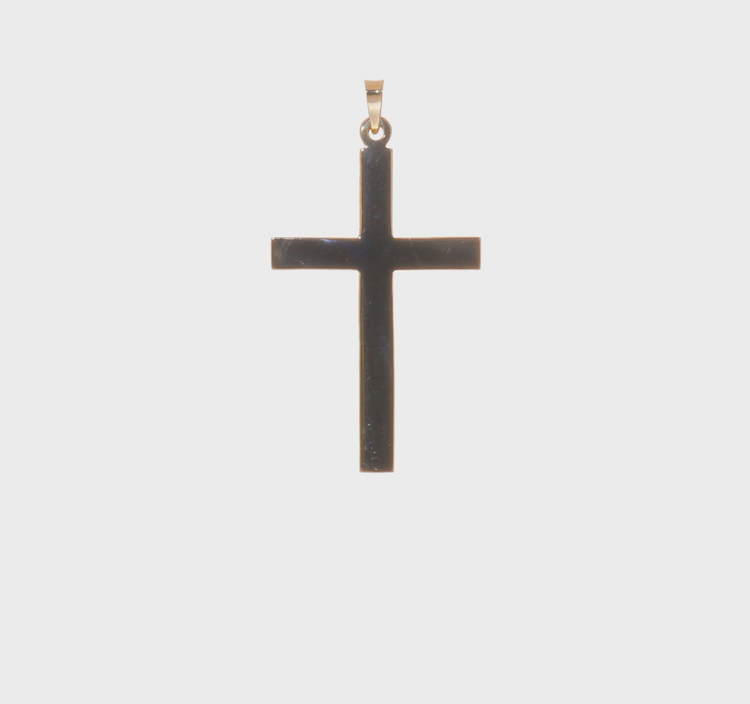 14k Solid Polished Cross Pendant