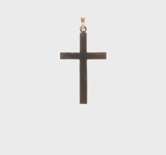 14k Solid Polished Cross Pendant