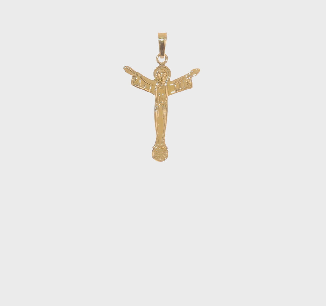 Solid 14K Gold Risen Christ Pendant
