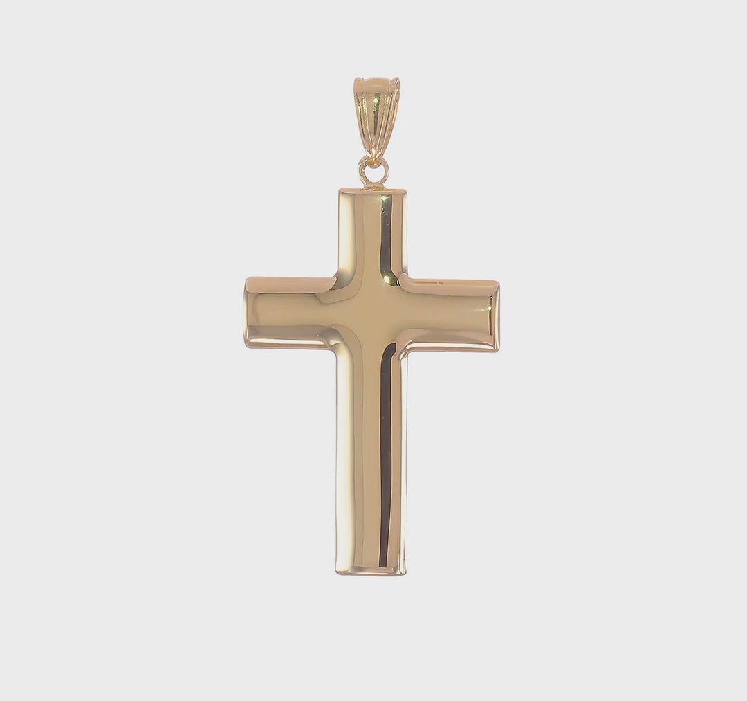 Hollow Cross Pendant in 14k Yellow Gold