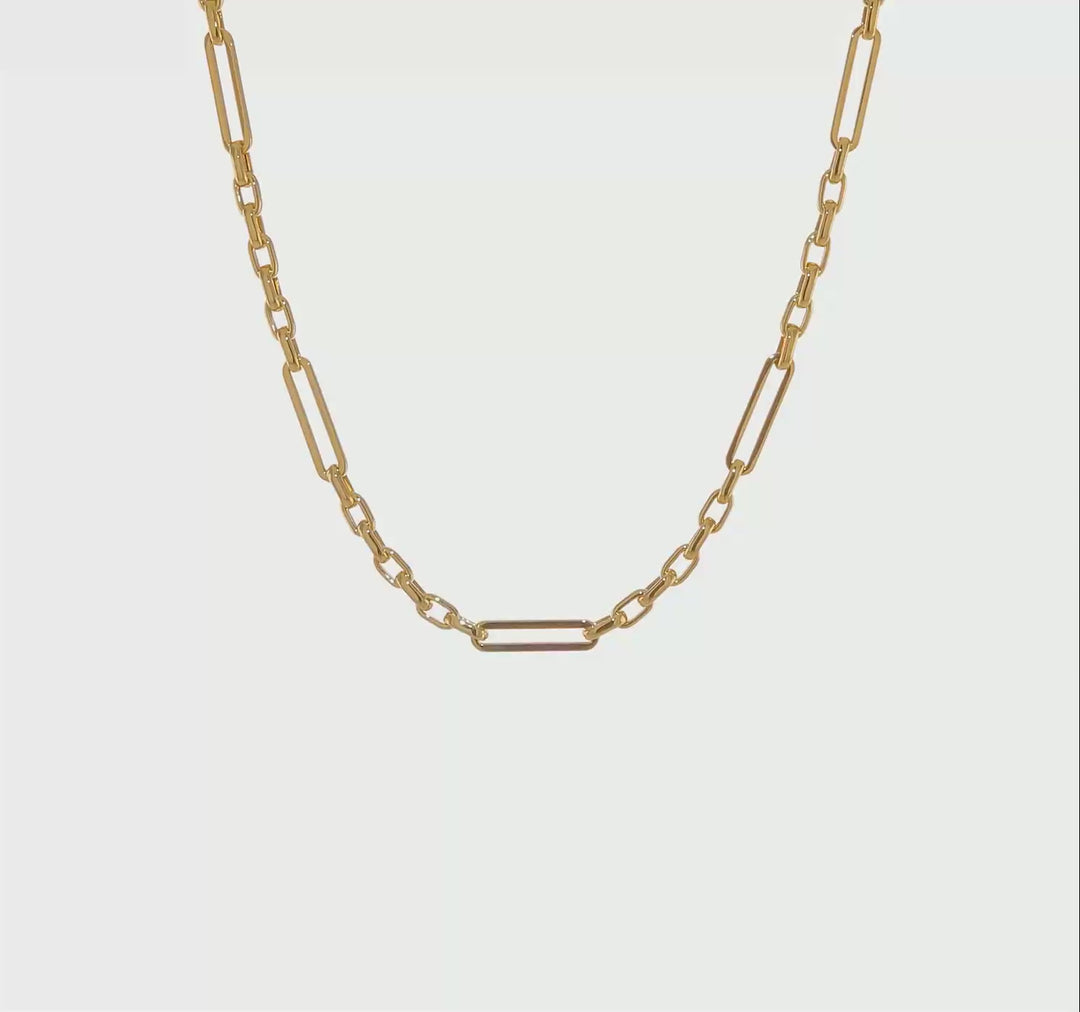 14K Gold Polished Necklace with Elegant Links
