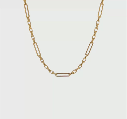 14K Gold Polished Necklace with Elegant Links