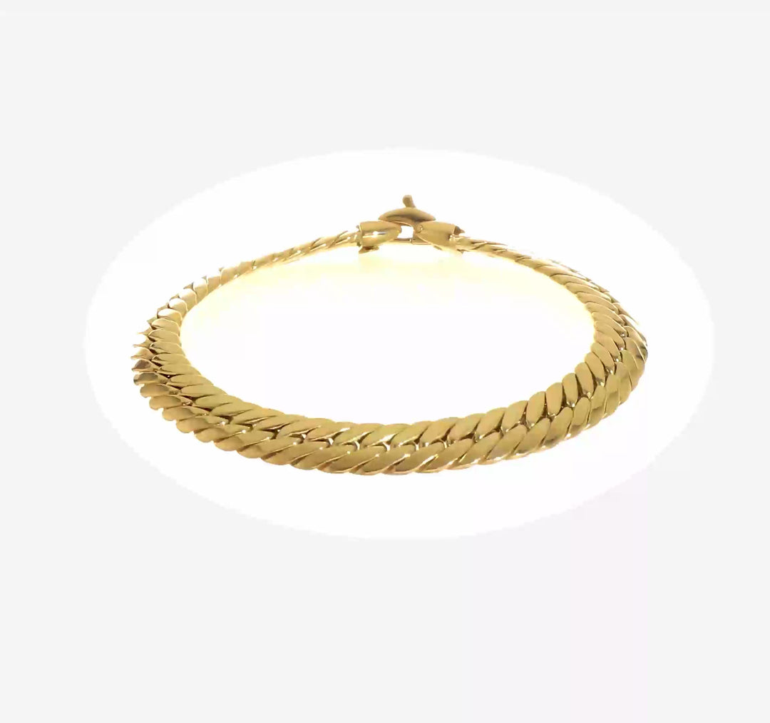 Pulsera 14K de Cadena Grande Tipo Serpiente