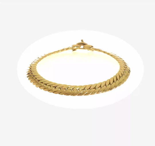 Pulsera 14K de Cadena Grande Tipo Serpiente