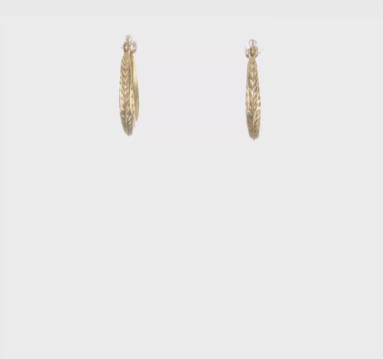 Aretes de Aro Huecos Texturizados de 10K