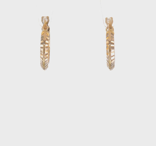 Aretes de Aro en Oro Amarillo de 14K Pulidos con Corte Diamante