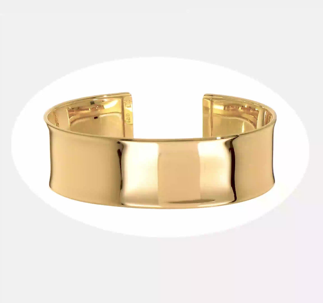 14K Yellow Gold Open Bangle with Polished Finish
