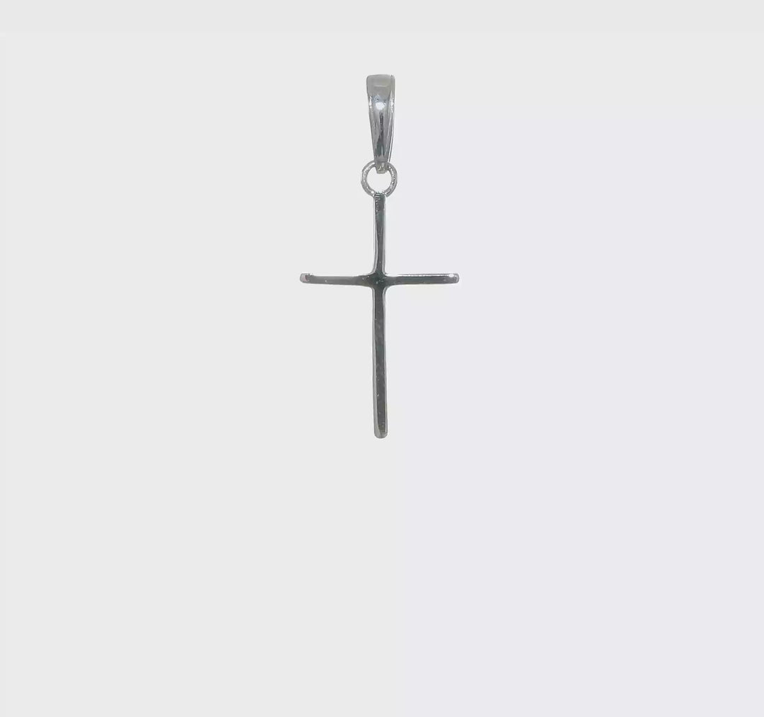 Polished Cross Pendant in 14k White Gold