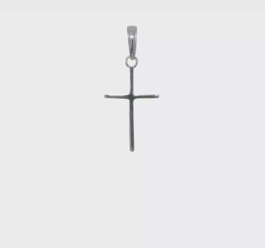 Polished Cross Pendant in 14k White Gold