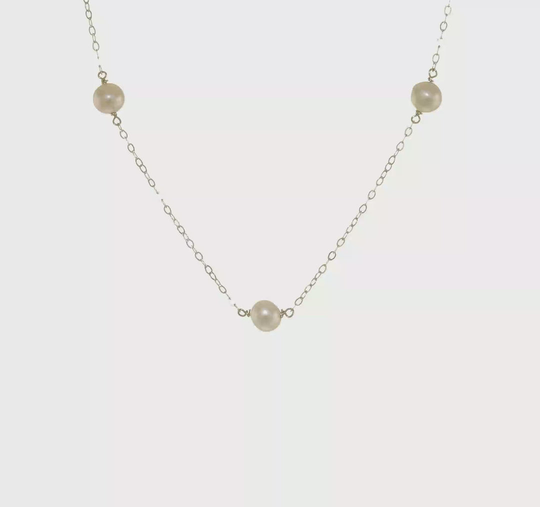 Freshwater Cultured Pearl Necklace in 14k White Gold