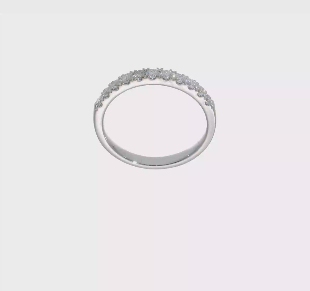 Anillo de Boda de Oro Blanco de 14K con 1/2 Quilate de Diamantes de Laboratorio (Talla 7)
