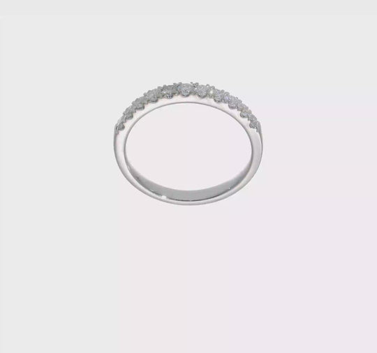 Anillo de Boda de Oro Blanco de 14K con 1/2 Quilate de Diamantes de Laboratorio (Talla 7)