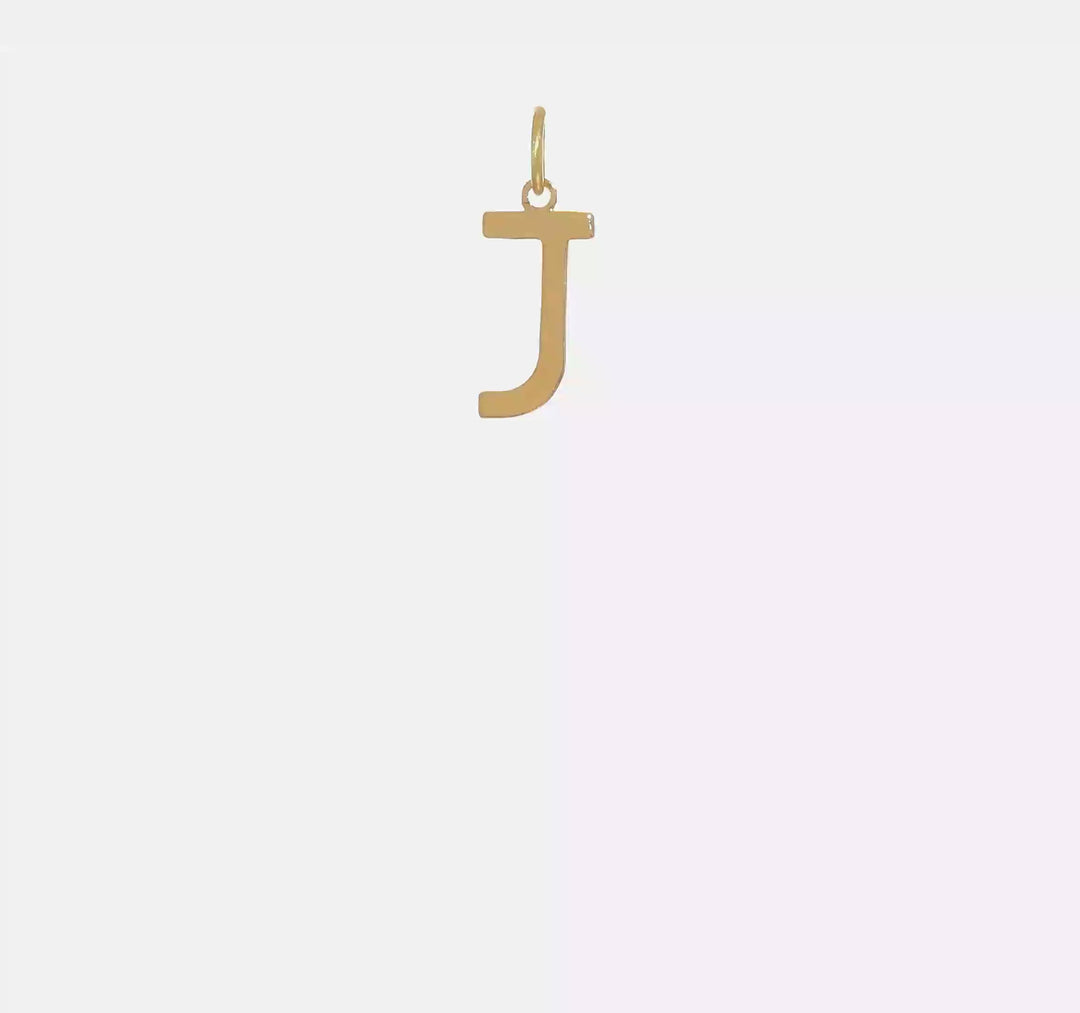 Colgante Inicial “J” en Oro Amarillo de 14K – Tamaño Grande