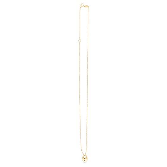 Collar con Candado de Oro Amarillo de 14k