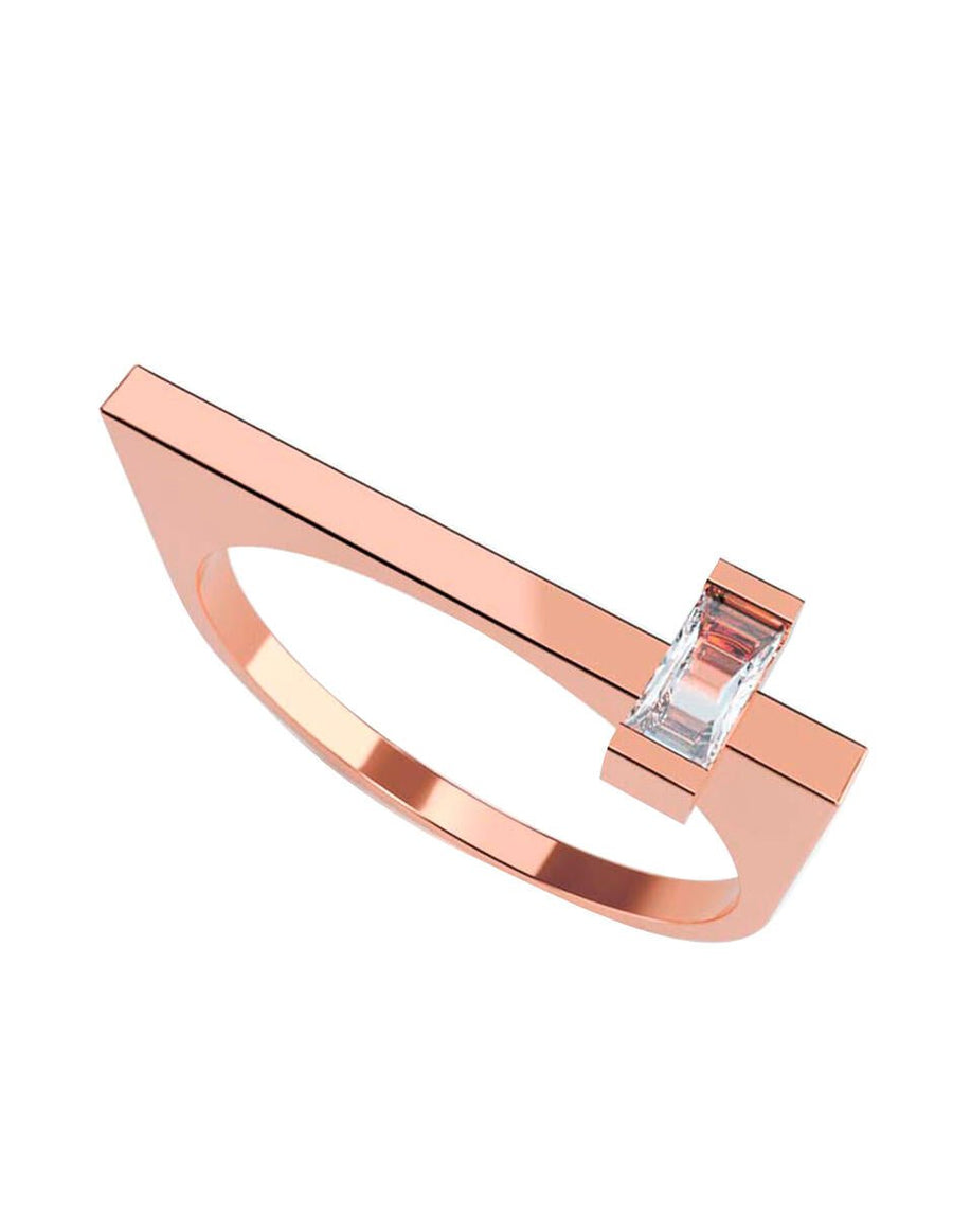 Anillo estilo solitario con diamante de laboratorio 0.22 ct, color E, claridad VS1
