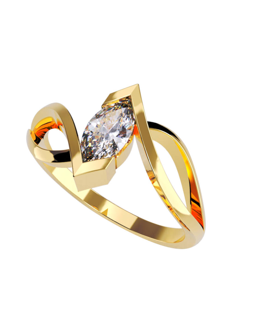 ANILLO DE ORO CON CIRCONIA