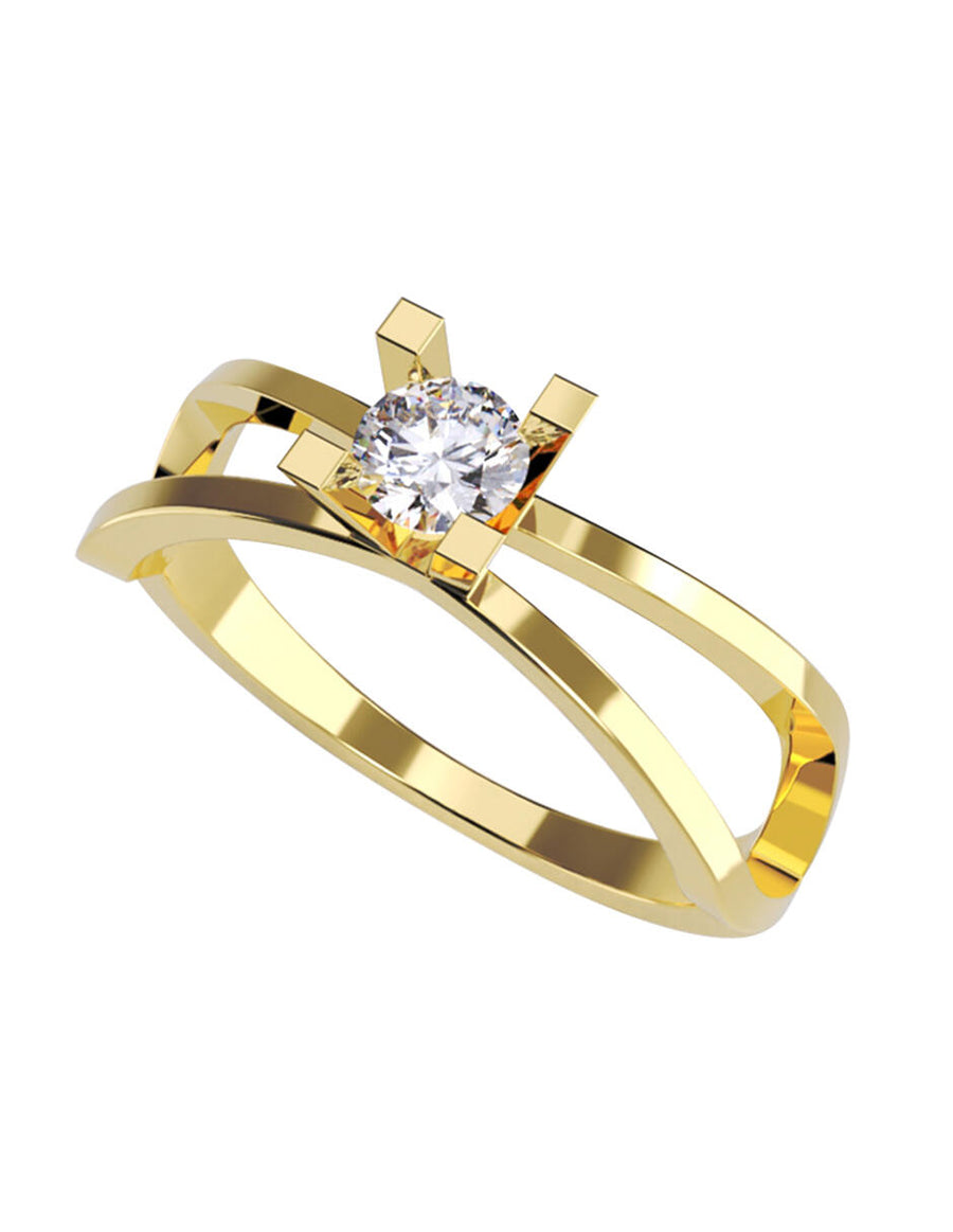 ANILLO DE ORO CON CIRCONIA