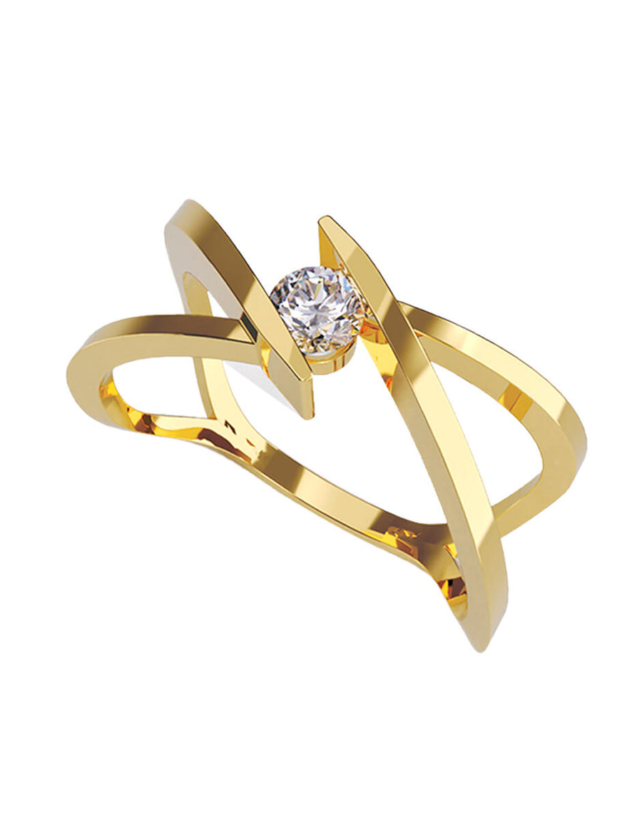 ANILLO DE ORO CON CIRCONIA
