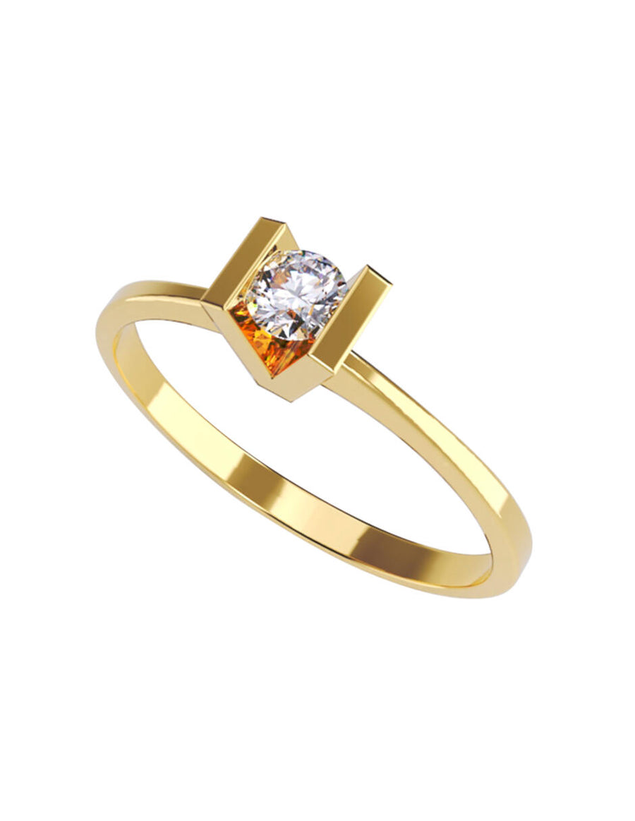ANILLO DE ORO CON CIRCONIA