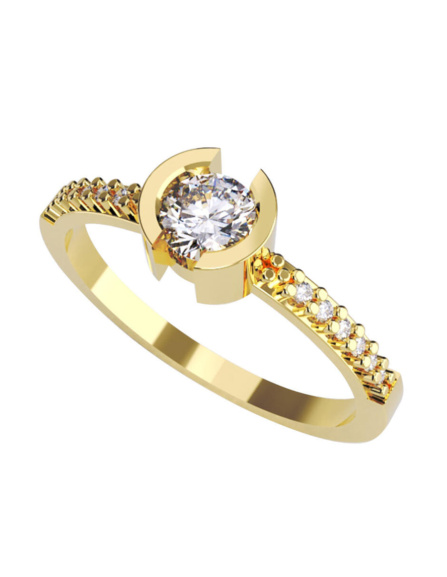 ANILLO DE ORO CON CIRCONIA