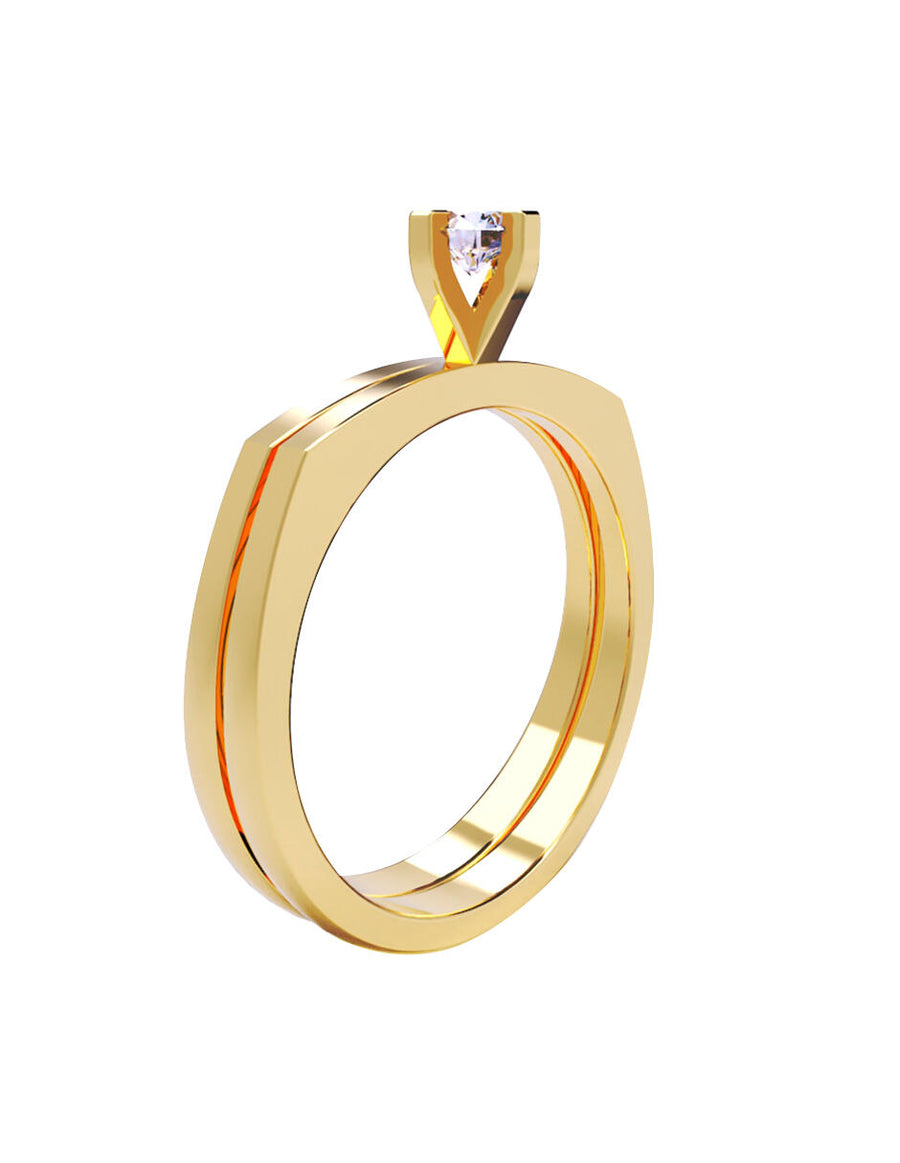 ANILLO DE ORO CON CIRCONIA