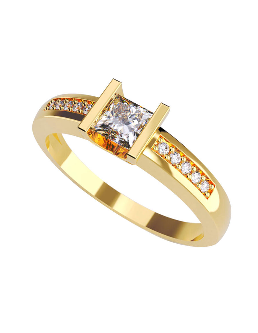 ANILLO DE ORO CON CIRCONIA
