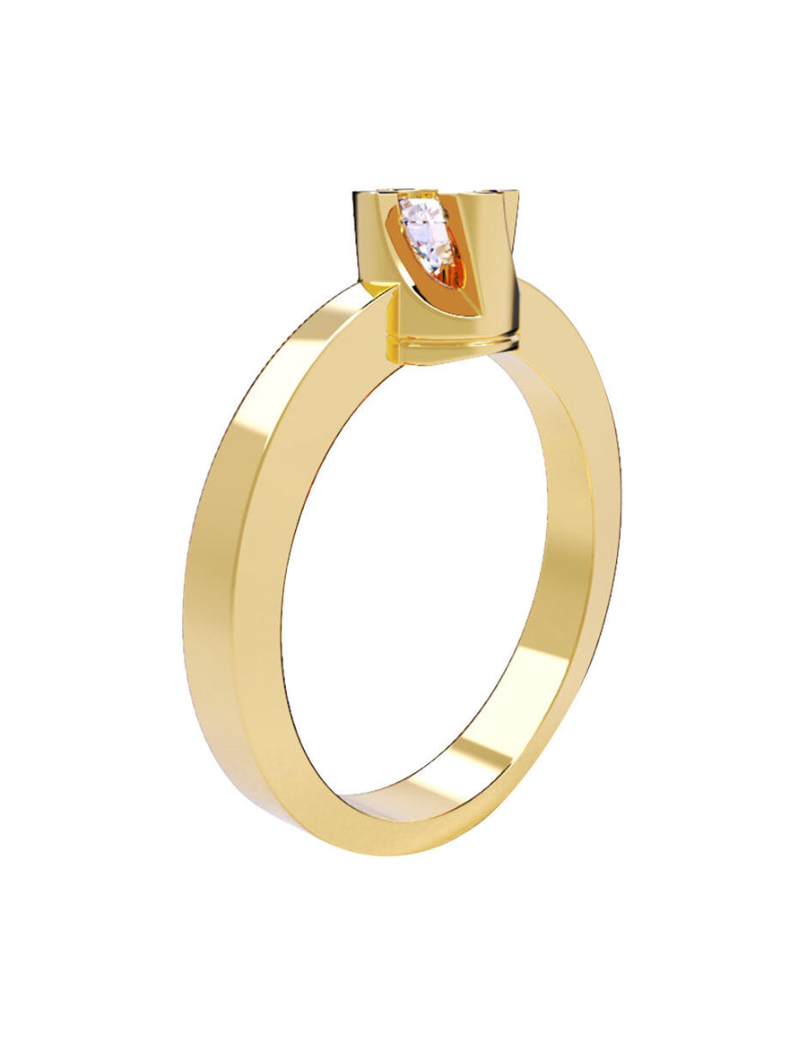 ANILLO DE ORO CON CIRCONIA