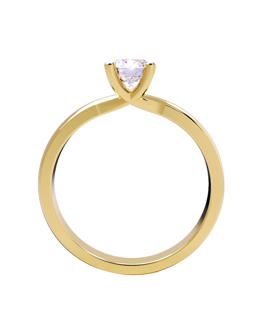 Anillo estilo solitario con diamante de laboratorio redondo 0.50 ct, color D, claridad VS1