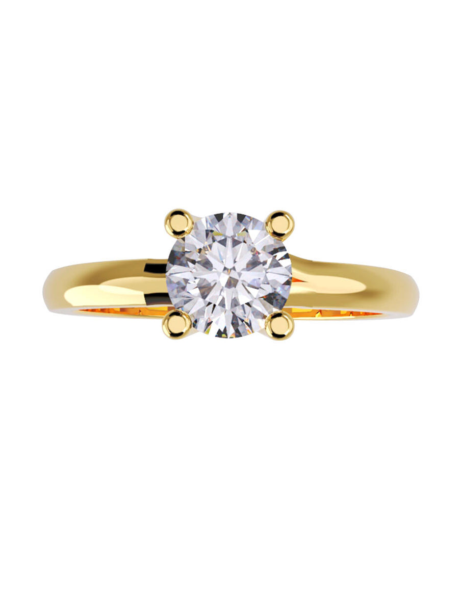 Anillo estilo solitario con diamante de laboratorio redondo 0.50 ct, color D, claridad VS1