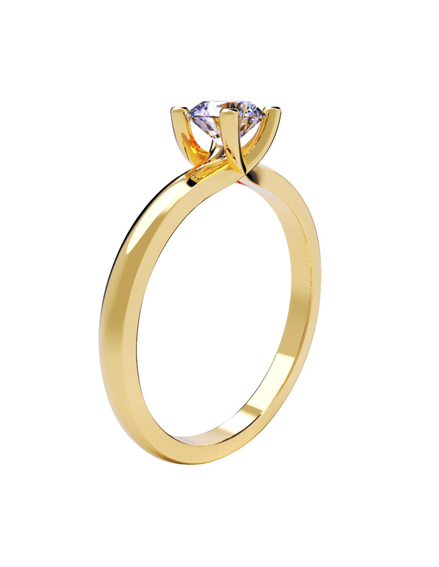 Anillo estilo solitario con diamante de laboratorio redondo 0.50 ct, color D, claridad VS1