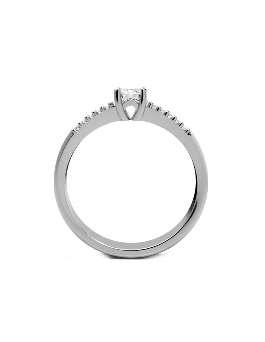 Anillo estilo pavé con diamante de laboratorio redondo 0.52 ct, color D, claridad VS1