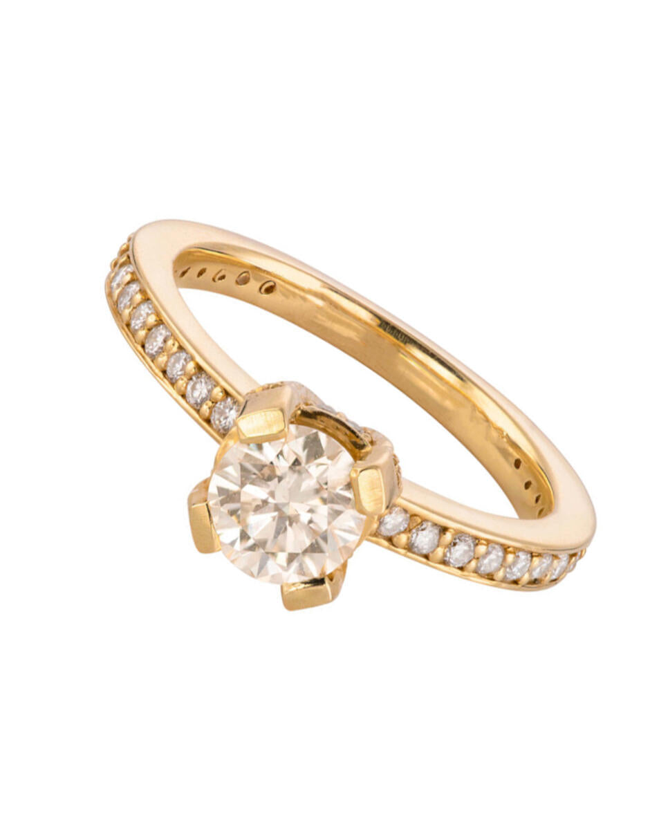 ANILLO DE COMPROMISO CON DIAMANTE DE 0.59 Yellow VVS2
