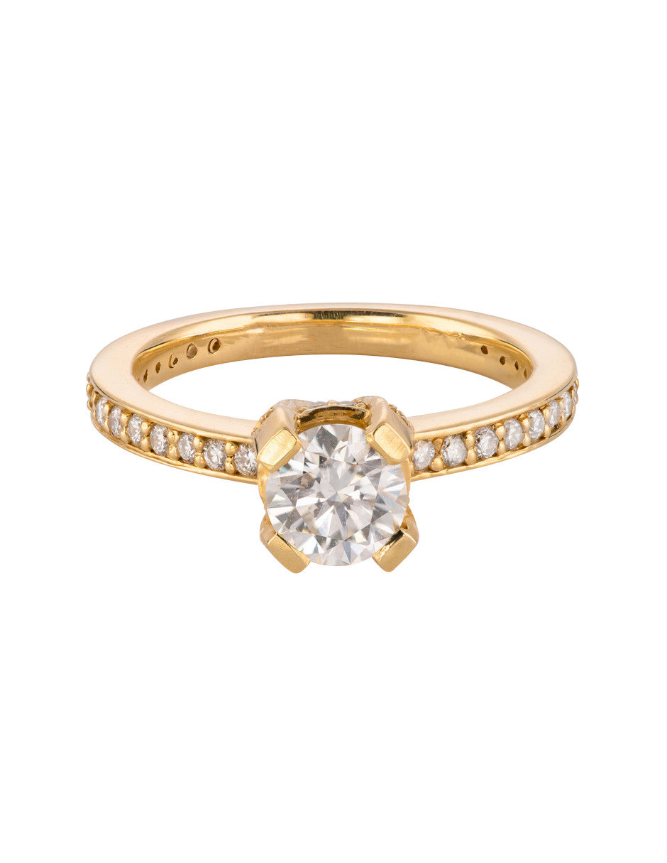 ANILLO DE COMPROMISO CON DIAMANTE DE 0.59 Yellow VVS2