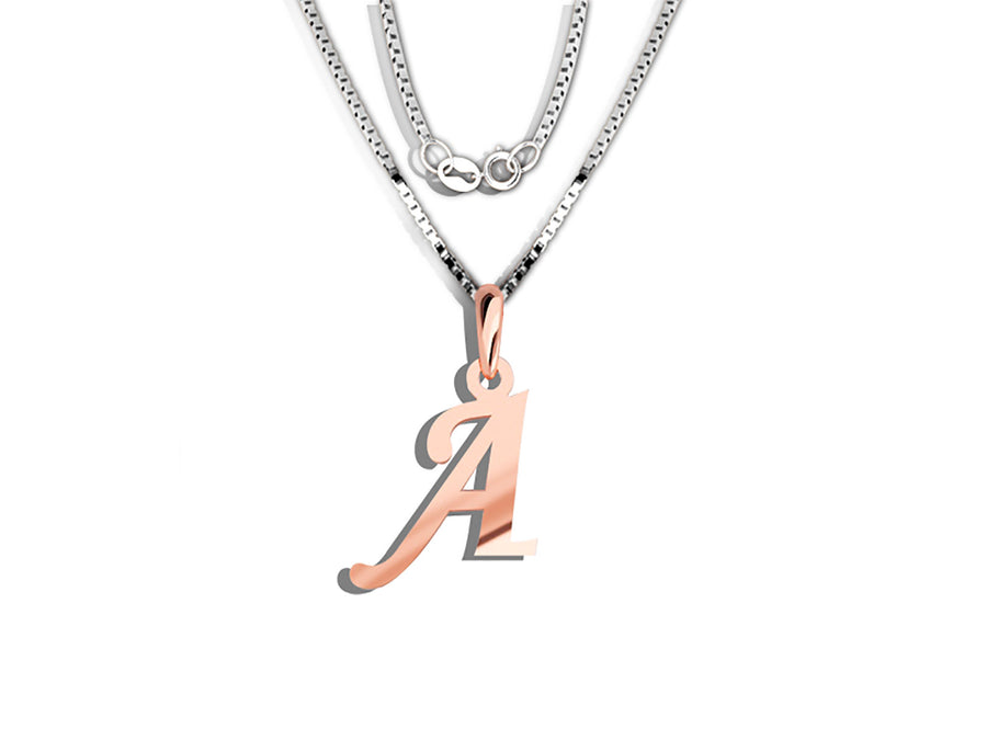 COLGANTE DE INICIAL EN CADENA DE ORO DE 14K
