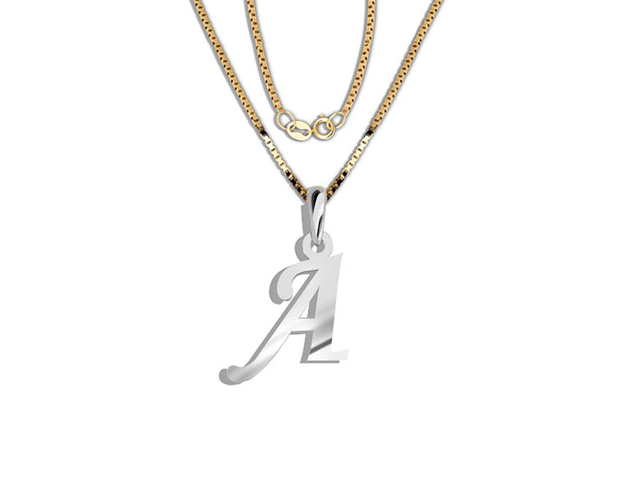 COLGANTE DE INICIAL EN CADENA DE ORO DE 14K